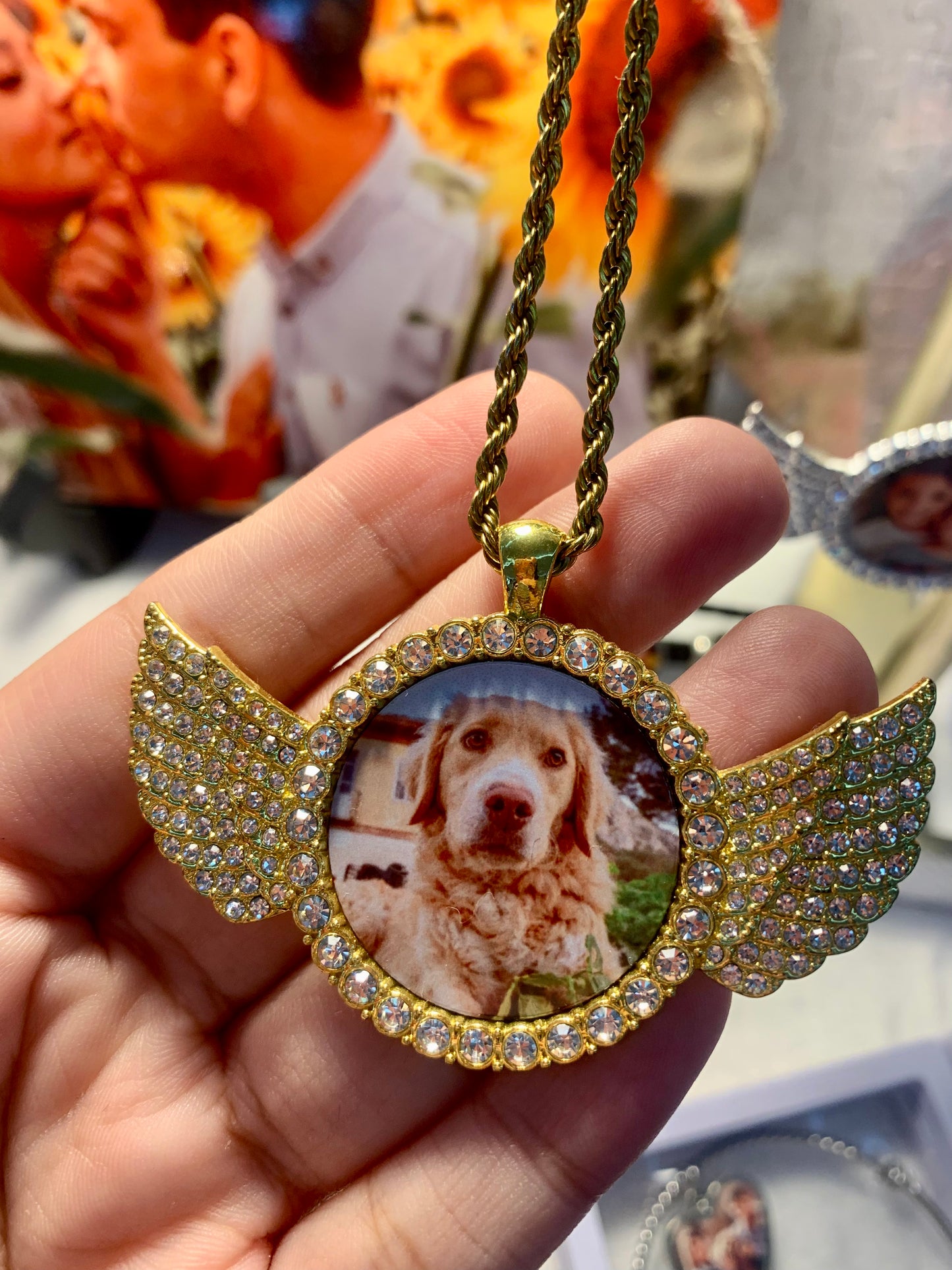 Dog Sparkling Wings Charm